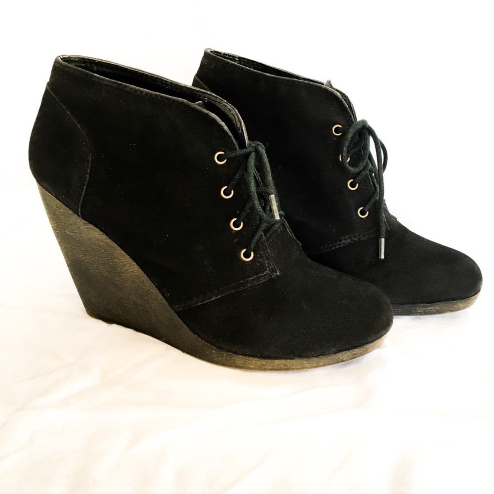 Black suede booties